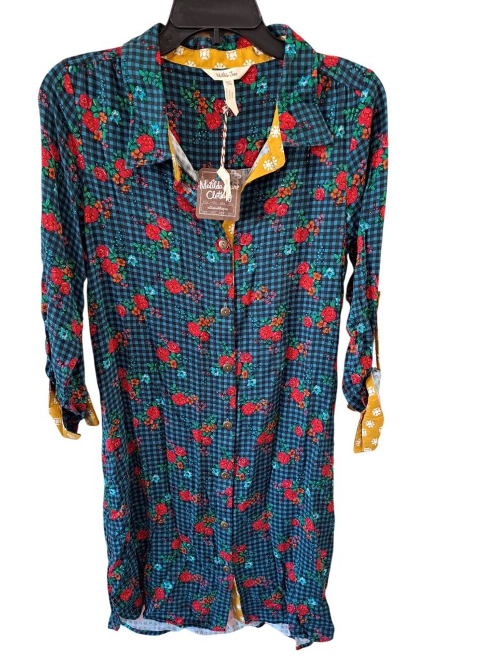 NEW Matilda Jane Choose Your Path Fa La La Button Down Dress Womens XS READ